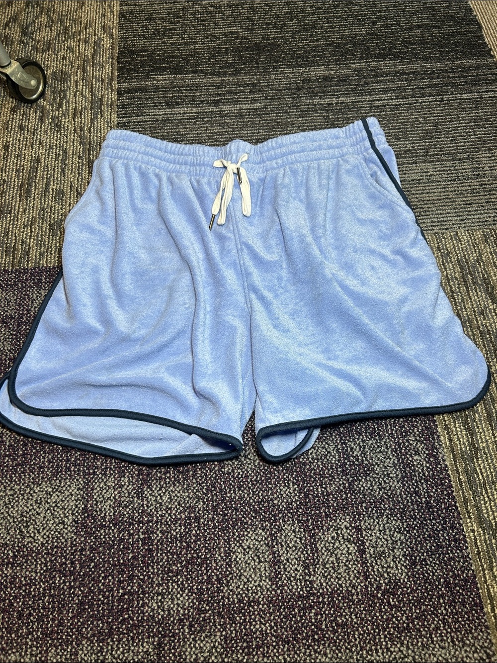 No Boundaries Light Blue Athletic Shorts with Dark Trim